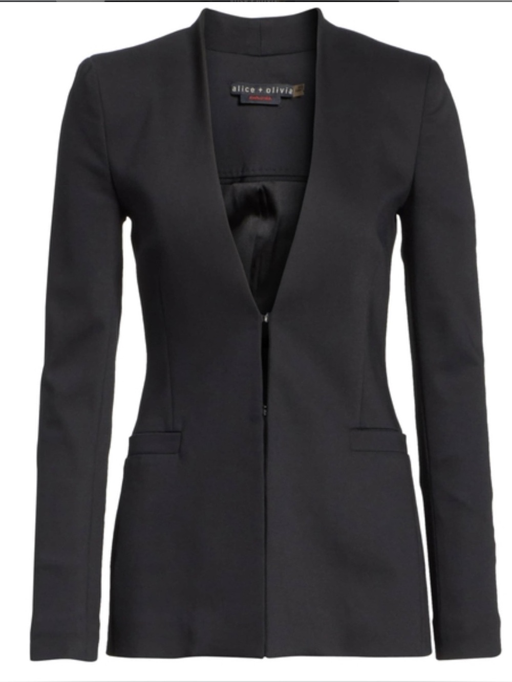 Alice and Olivia Employed Black Off Shoulder Jerri Structured Blazer Jacket 2